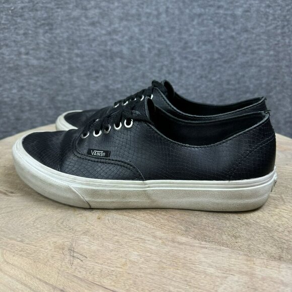 Vans Authentic Decon Snake Skin Black Leather Sneakers Size Men 7 Women 8.5 - Picture 5 of 8